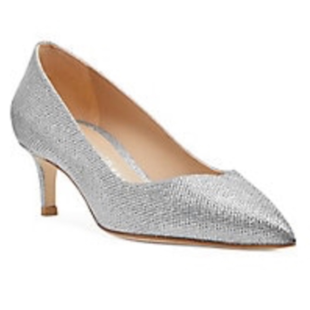 Michael Kors Sara Flex Silver Kitten Heels